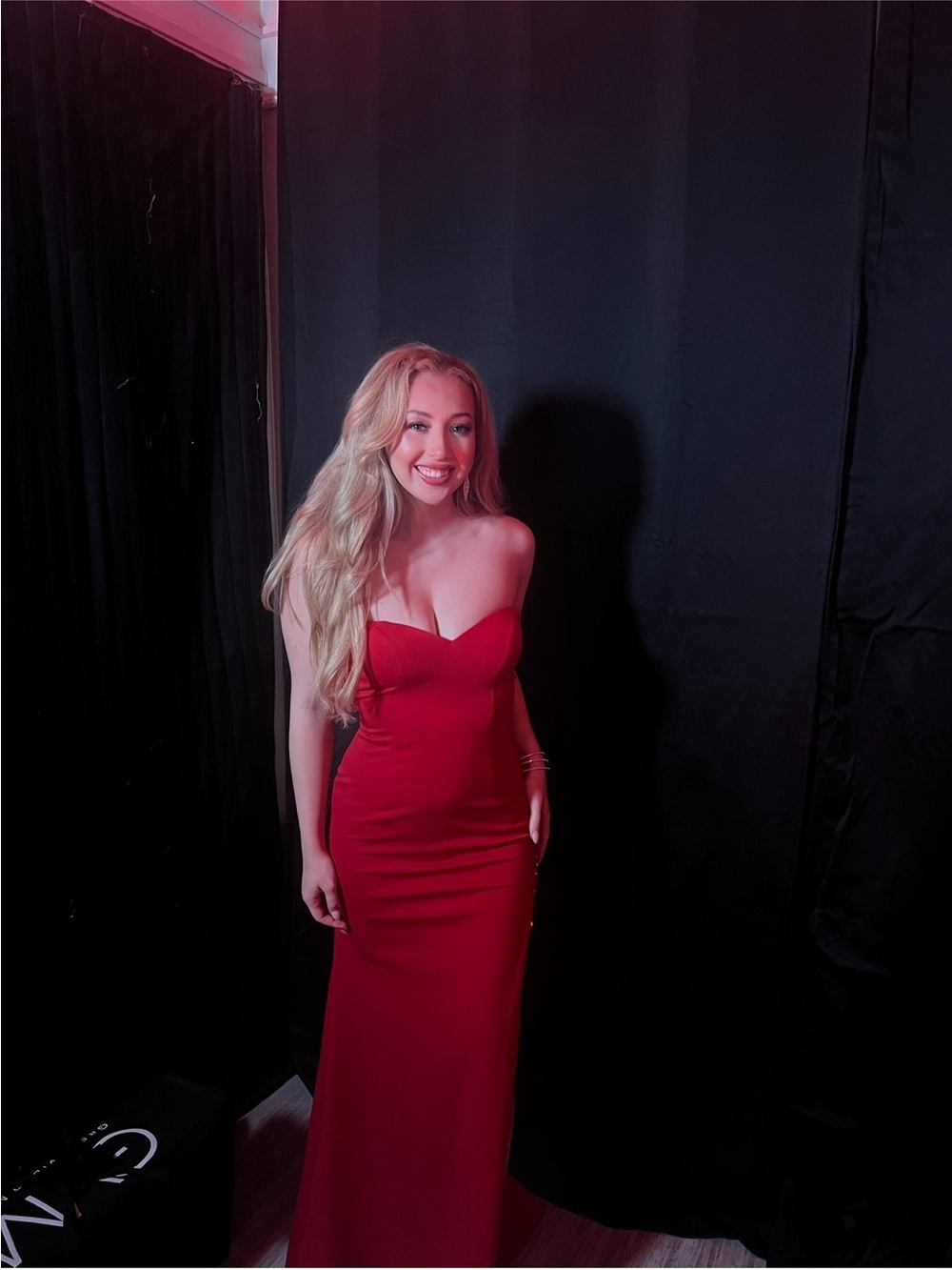 Strapless Red Evening Gown - Elegant Formal Dress